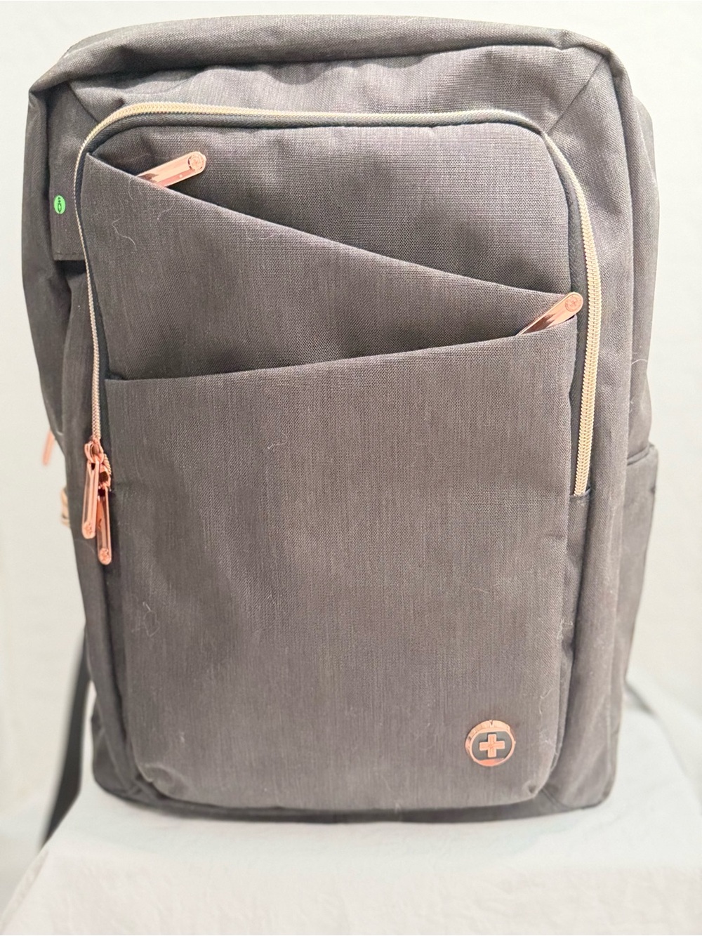 SwissGear Gray Backpack with Rose Gold Accents